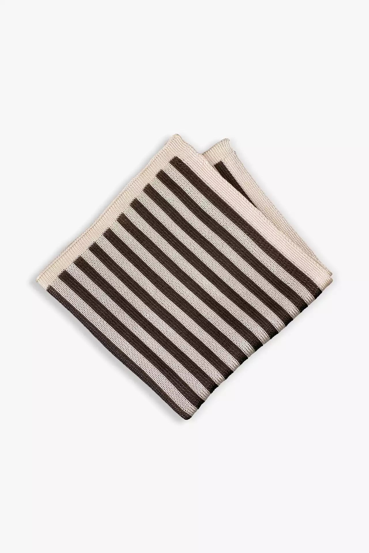 Stripes Silk - Pocket Square Brown