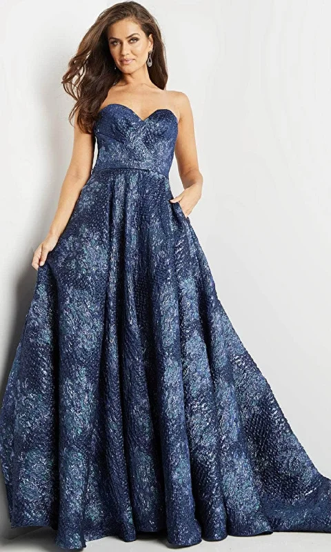Jovani 22792 - Strapless Pleated Evening Gown