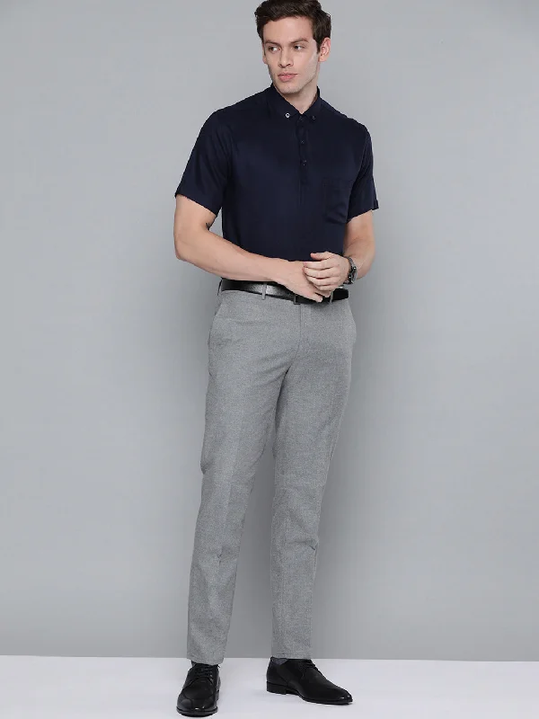 Men Navy Blue Smart Slim Fit Polo Shirt