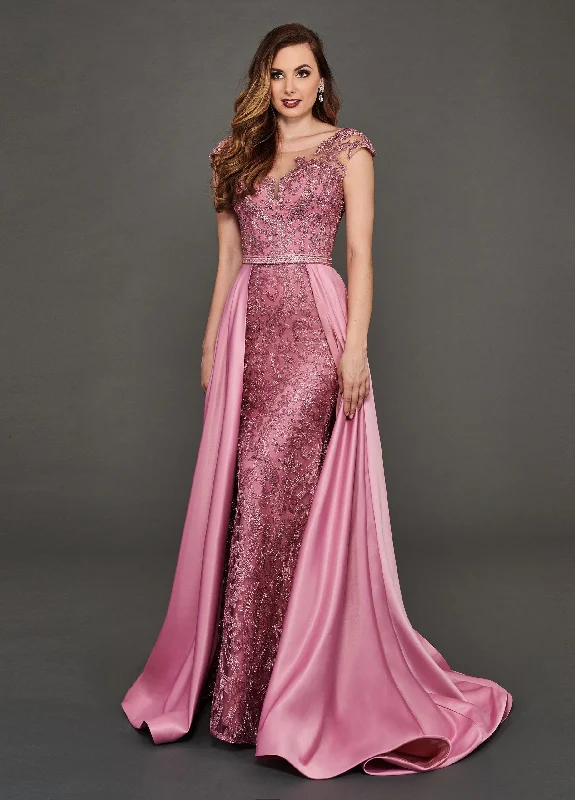 Rachel Allan Couture 8389 - Embroidered Dress With Overskirt