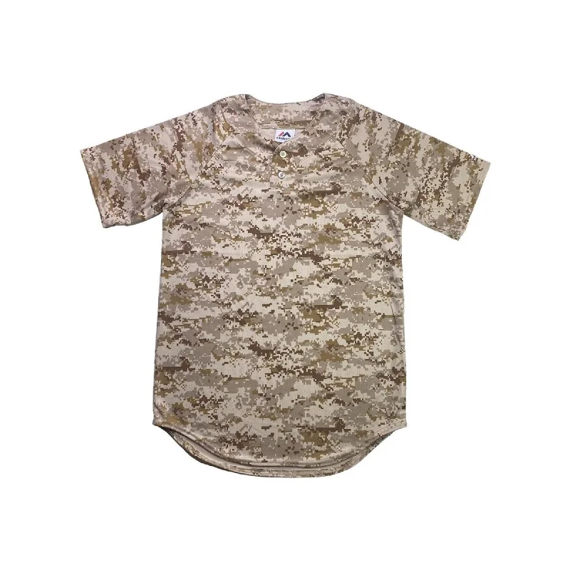 Majestic Mens Digital Camo Henley Shirt, Brown, X-Large