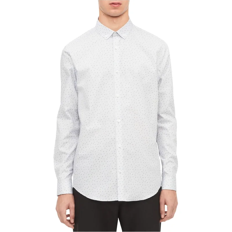 Calvin Klein Mens Non Iron Triangle Button Up Shirt
