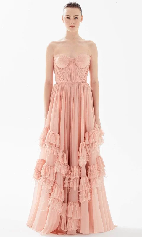 Tarik Ediz 98214 - Sweetheart Ruffle Tiered Evening Gown