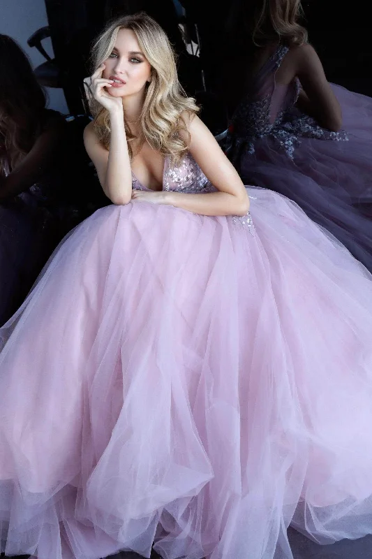 Jovani 67459SC - Sleeveless Plunging Neck Prom Dress