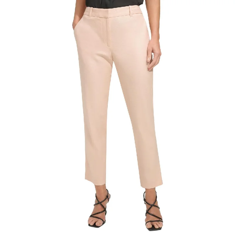 Womens Linen Ultra High Rise Straight Leg Pants