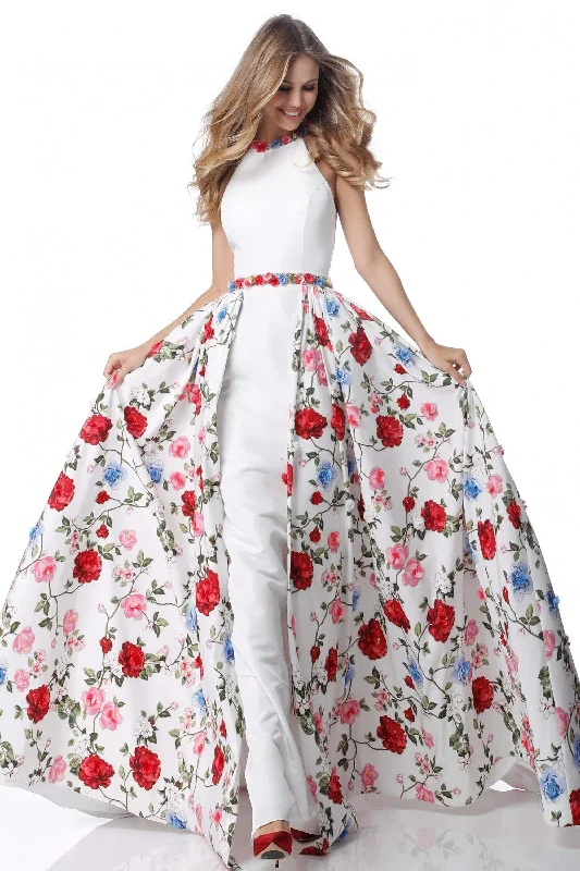 Sherri Hill 51796 - Halter Evening Dress With Overskirt