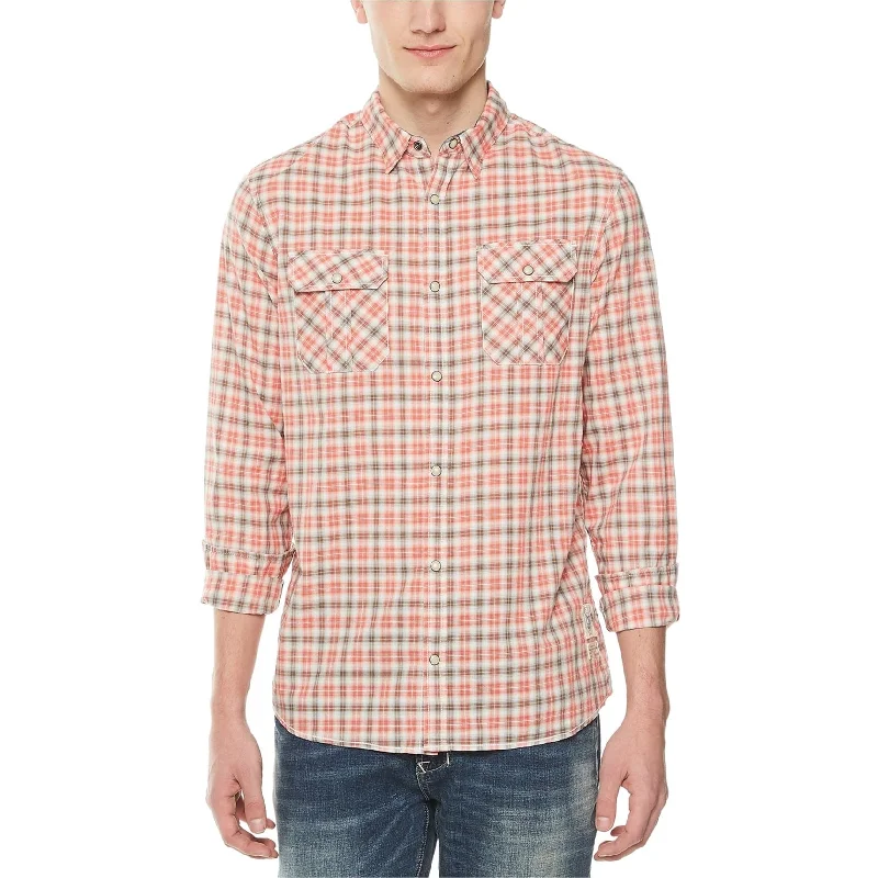 Buffalo David Bitton Mens Check Print Button Up Shirt