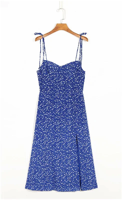 Waist drawstring skirt split sleeveless dress fashion  7102