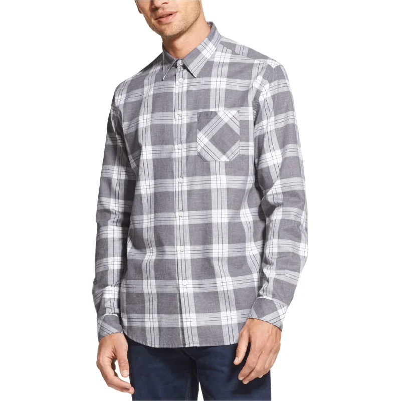Dkny Mens Plaid Button Up Shirt