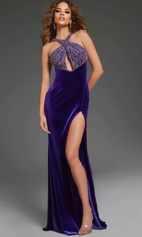 Jovani 38951 - Beaded Halter Neck Prom Gown