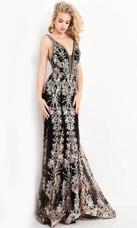JVN by Jovani JVN04789SC - Sleeveless Embroidered Evening Dress