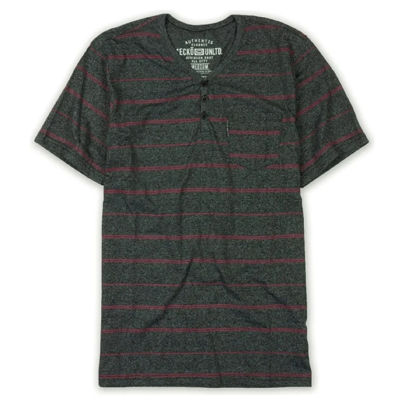 Ecko Unltd. Mens Fireworks Y-Neck Striped Henley Shirt