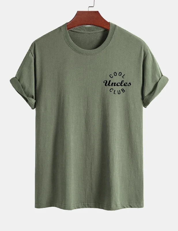 Regular Fit Cool Uncles Club Print Cotton T-Shirt