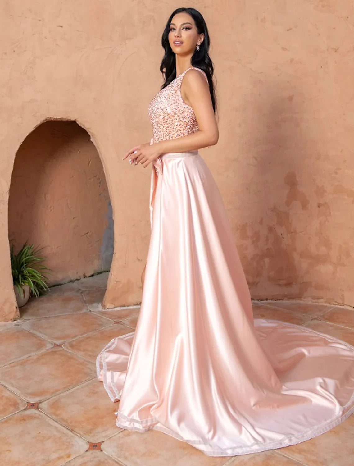 Cocktail Dresses Sexy Wedding Party Sleeveless One Shoulder Sequined with Sequin Overskirt Cocktail Dresses Sexy Wedding Party Sleeveless One Shoulder Sequined with Sequin Overskirt