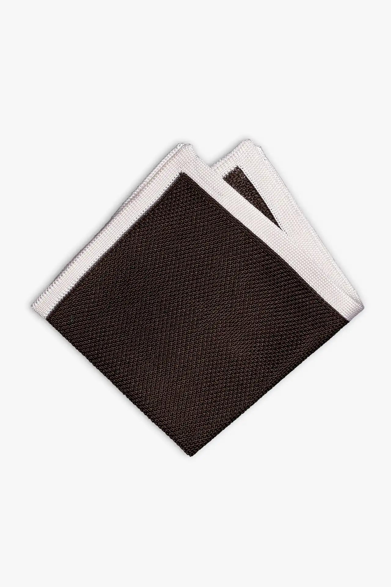 Solid Frame Pocket Square - Brown