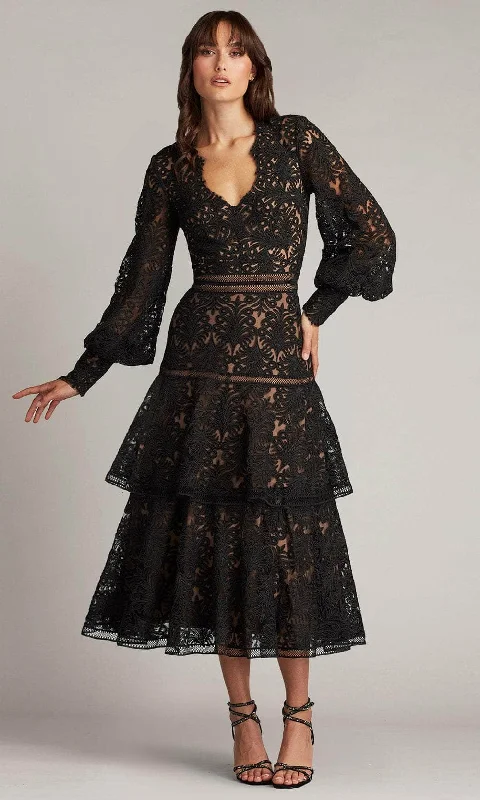 Tadashi Shoji CDY24096MD - V-Neck Tiered Skirt Evening Dress