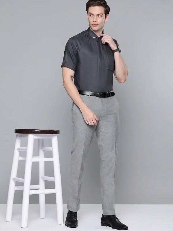 Men Grey Smart Slim Fit Polo Shirt
