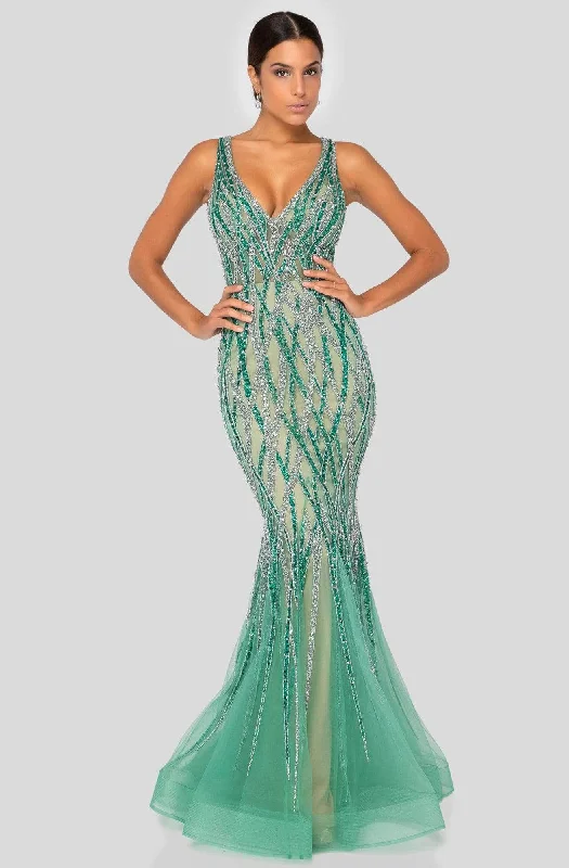 Terani Couture 1912GL9573 - Sleeveless Mermaid Evening Gown