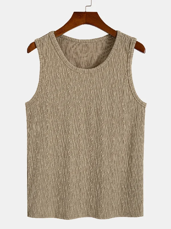 Wave Jacquard Textured Tank Top