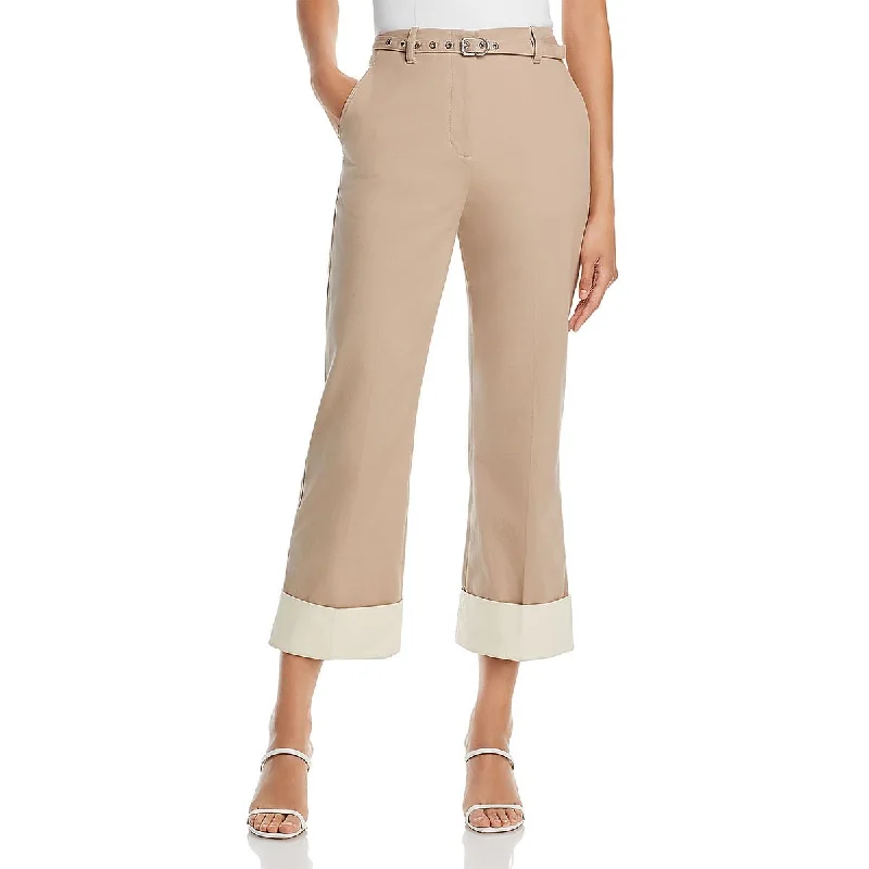 Panama Womens Kick Flare Cuffed Ankle Pants