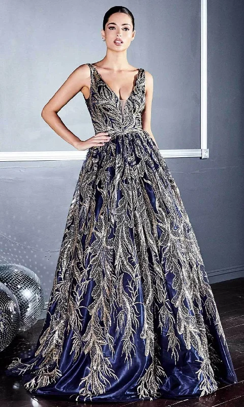 Cinderella Divine - J812 Sleeveless A-Line Prom Gown