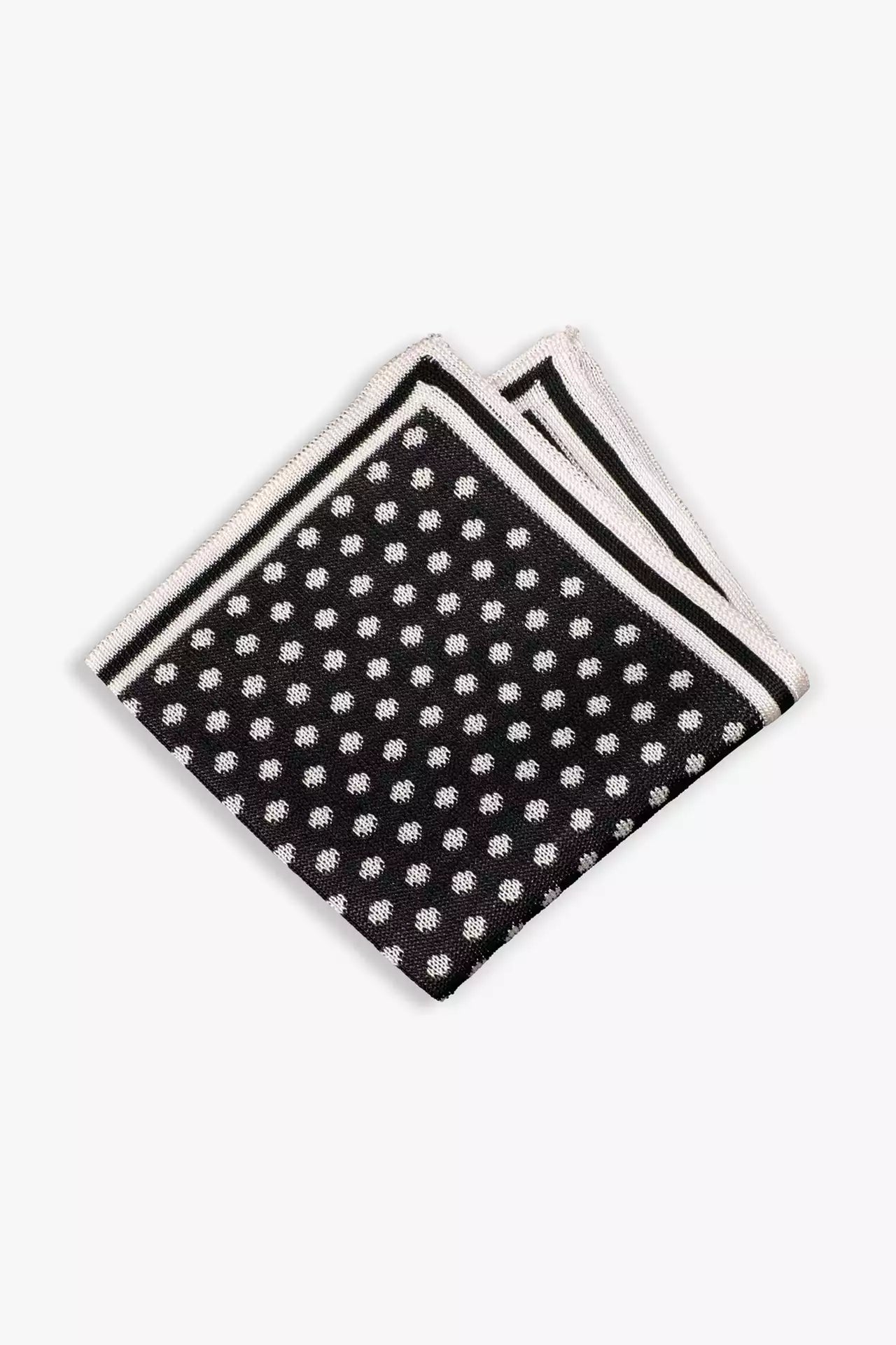 Dotted Silk Pocket Square - Black
