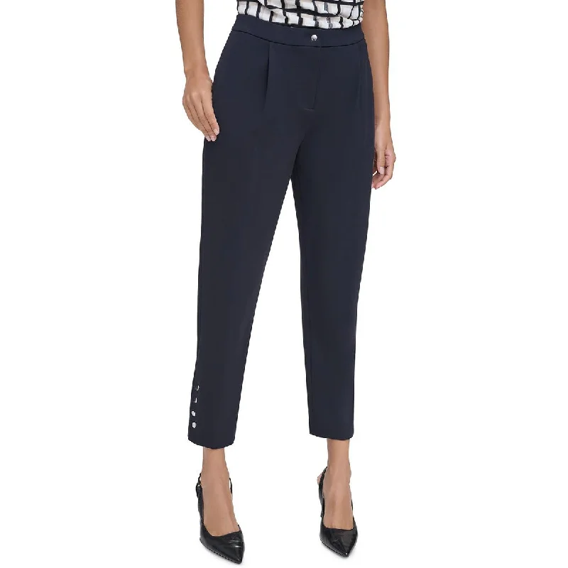 Womens Wear To Work Button Trim Dress Pants