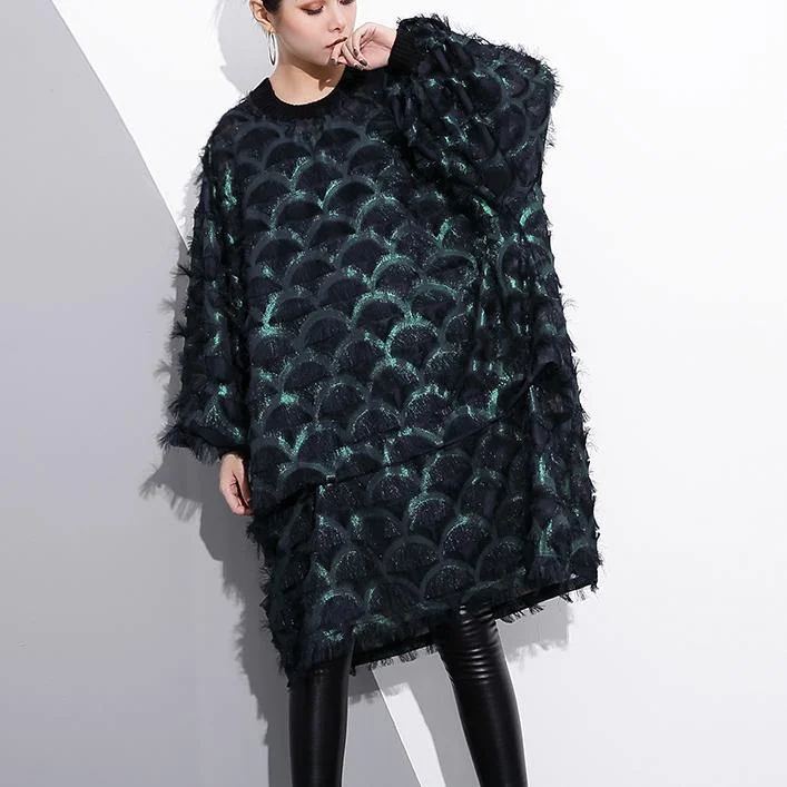 2018 green Midi-length silk polyester dress Loose fitting shirt dress New tassel long sleeve dresses 2018 green Midi-length silk polyester dress Loose fitting shirt dress New tassel long sleeve dresses