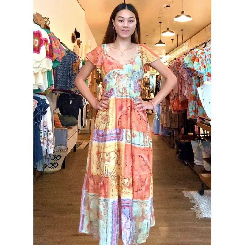 Marilyn Multi Print Maxi THML Dress-SALE