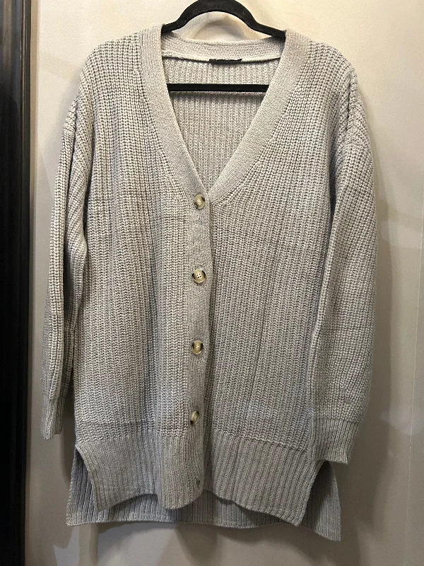 Sweater Cardigan By btfbm In Grey, Size: M