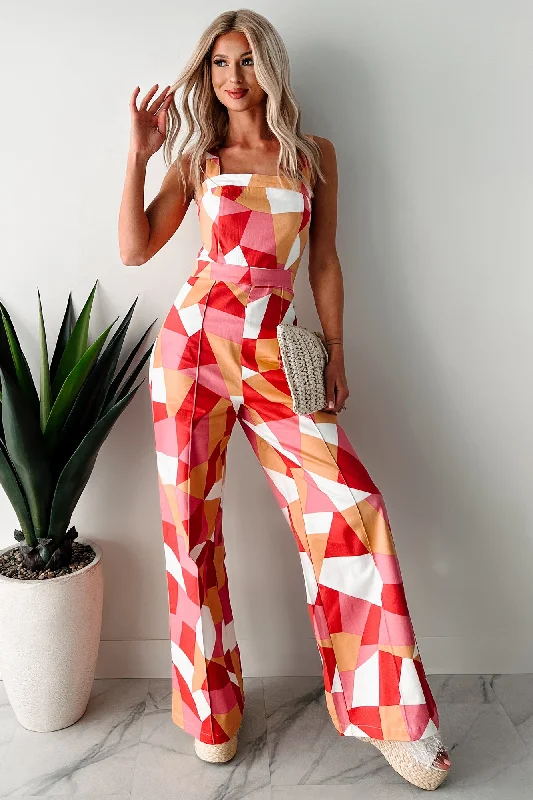 Like Sparkling Lemonade Wide Leg Colorblock Jumpsuit (Pink/Orange)