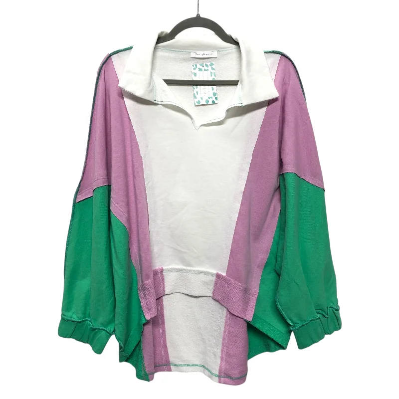 Sweater By Ces Femme In Green & Pink, Size:M