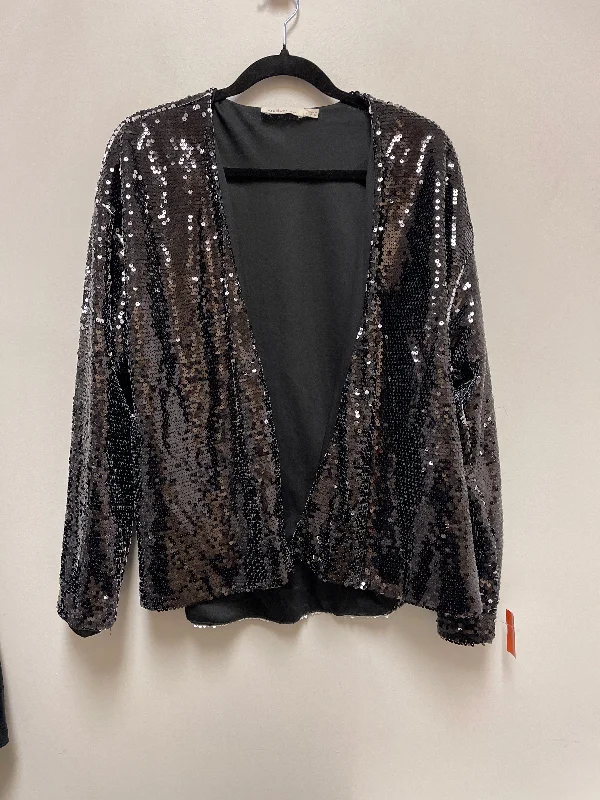 Sweater Cardigan By Clothes Mentor In Black, Size: L