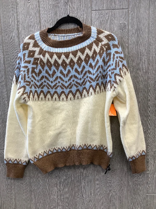 Sweater By Clothes Mentor In Brown & Cream, Size: M