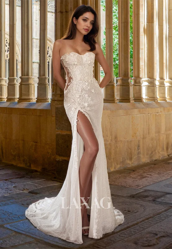 Sweetheart Off-Shoulder Sleeveless Mermaid Wedding Dress Beaded Lace Applique Bride Gowns Sweetheart Off-Shoulder Sleeveless Mermaid Wedding Dress Beaded Lace Applique Bride Gowns