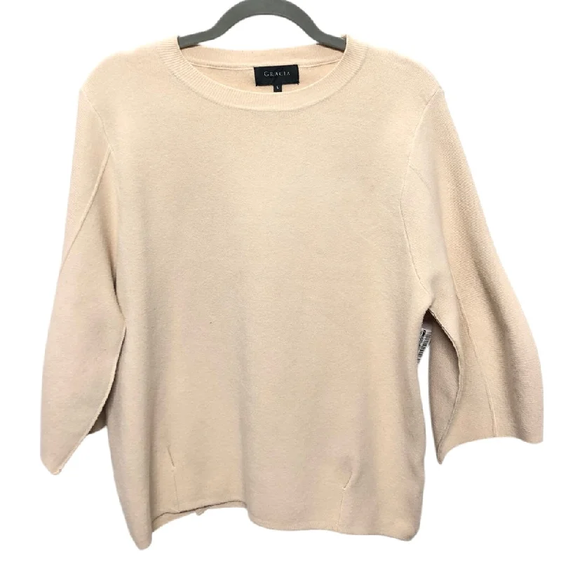 Sweater By Clothes Mentor In Tan, Size:L