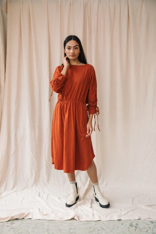 Azalea Organic Cotton Jersey Dress in Paprika