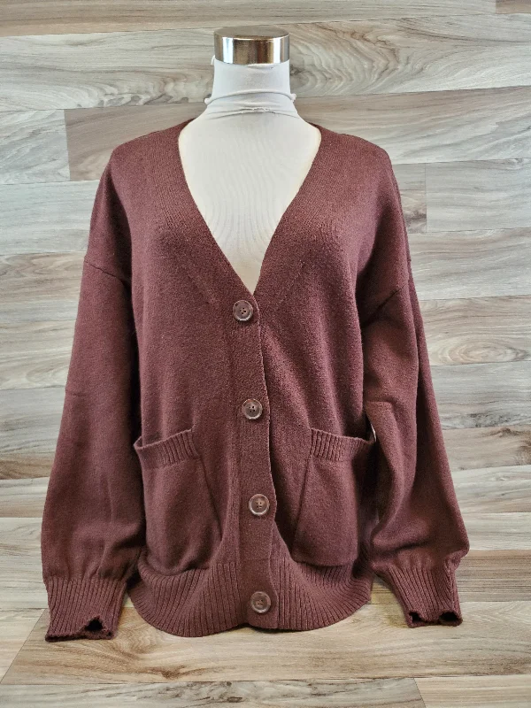 Sweater Cardigan By A New Day In Brown, Size: M