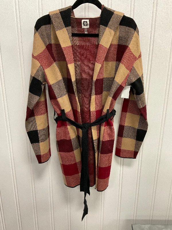 Cardigan By Anne Klein In Plaid Pattern, Size: M
