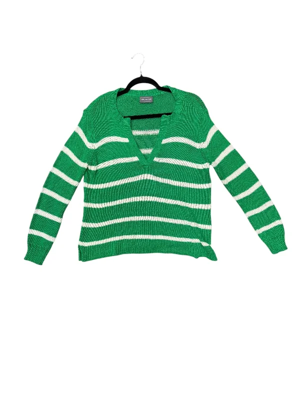 Sweater By Wooden Ships In Green & White, Size: L