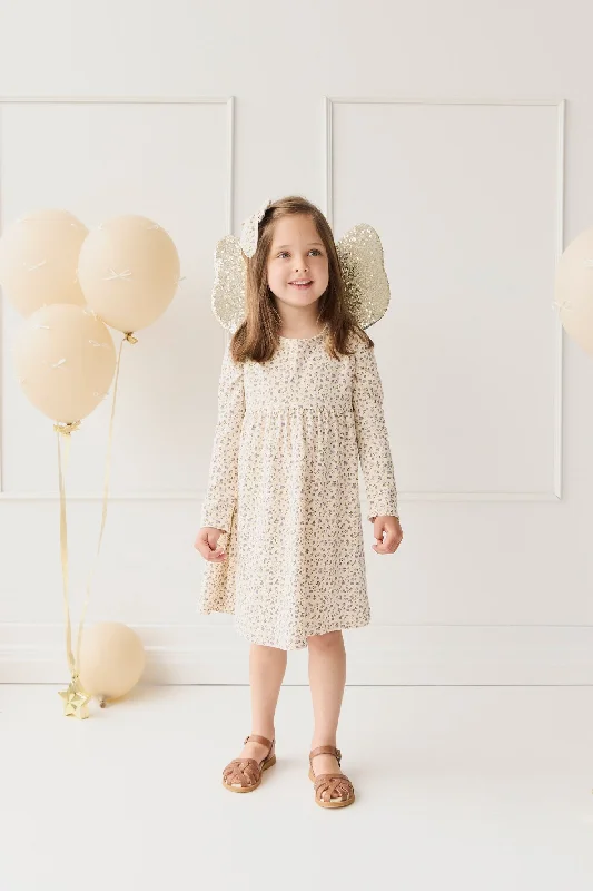 Organic Cotton Pixie Dress - Blueberry Field Raindrops