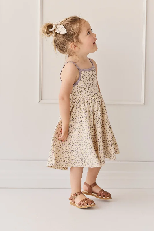 Organic Cotton Samantha Dress - Blueberry Field Raindrops