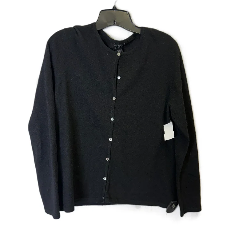 Sweater Cardigan Cashmere By Clothes Mentor In Black, Size: L