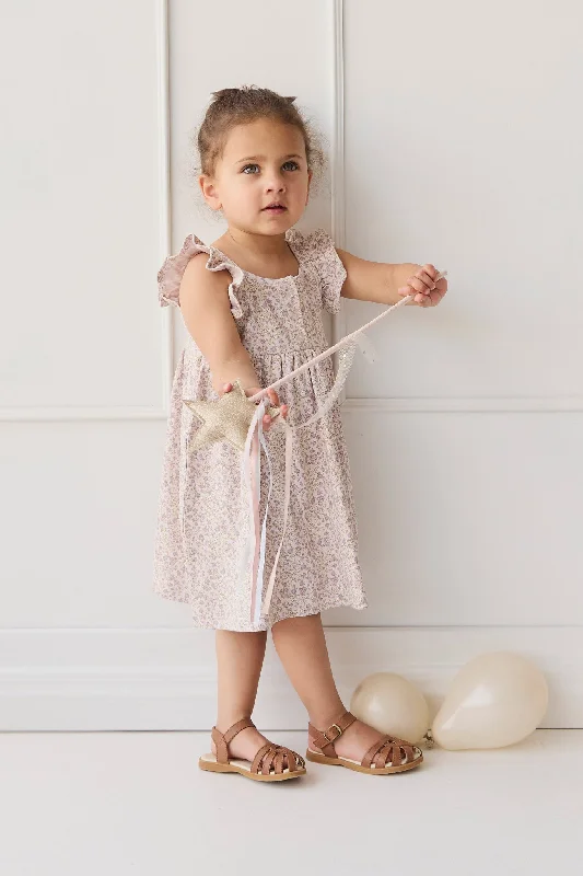Organic Cotton Sienna Dress - Amber Floral Lilac Ash