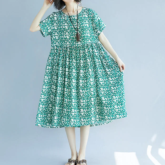 fashion green Midi chiffon dresses trendy plus size holiday dresses Fine short sleeve floral o neck dresses fashion green Midi chiffon dresses trendy plus size holiday dresses Fine short sleeve floral o neck dresses