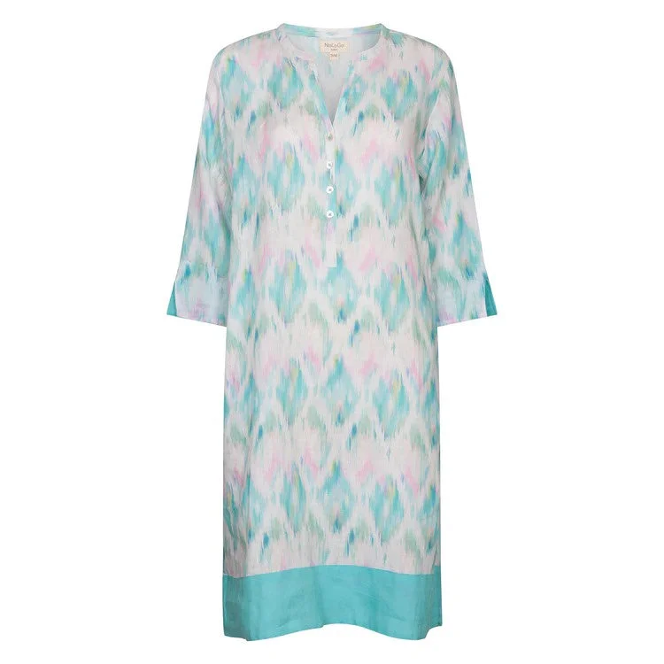 NOLOGO Pastel mosaic linen tunic dress