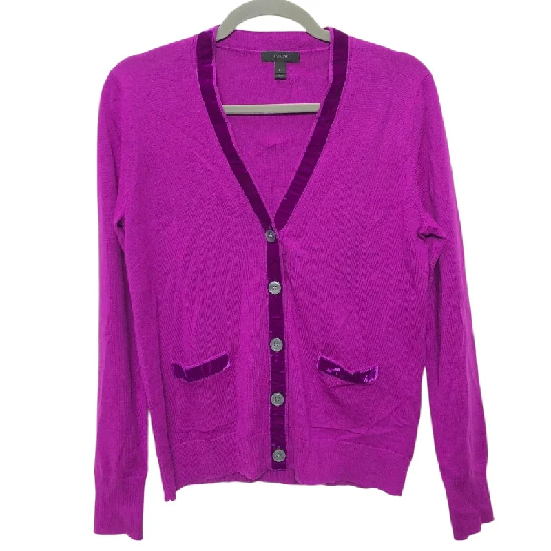Sweater Cardigan By J. Crew In Purple, Size:S